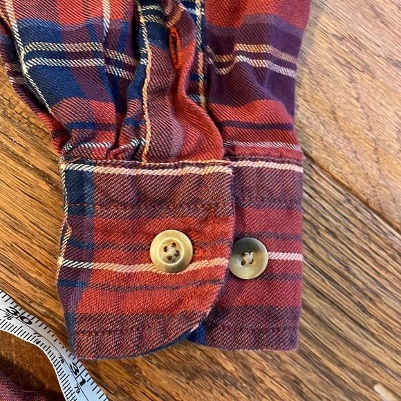 Lands End vintage cotton plaid button down size small - Picture 8 of 9